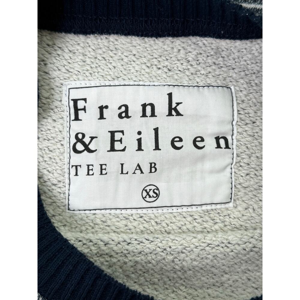 NWOT Frank & Eileen Ribbed Knit Triple Fleece Pullover Sweatshirt Navy Stripe XS - Picture 6 of 8